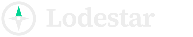 Lodestar logo: a compass mark and the Lodestar wordmark